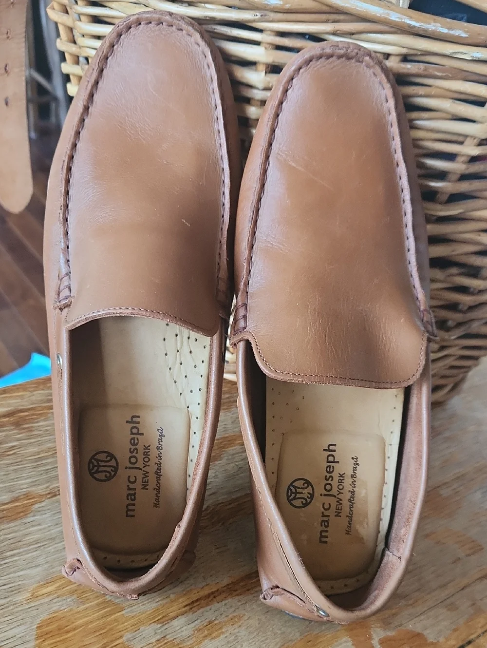 Marc Joseph Men's brown leather sz 9 loafers boat shoe‎